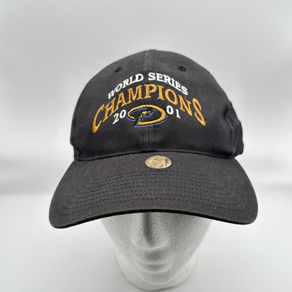 Vtg Arizona Diamondbacks Baseball Cap World‎ Series Champions Black 2001 MLB